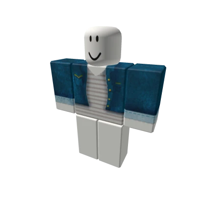 Free Roblox Grey Striped Shirt with Denim Jacket